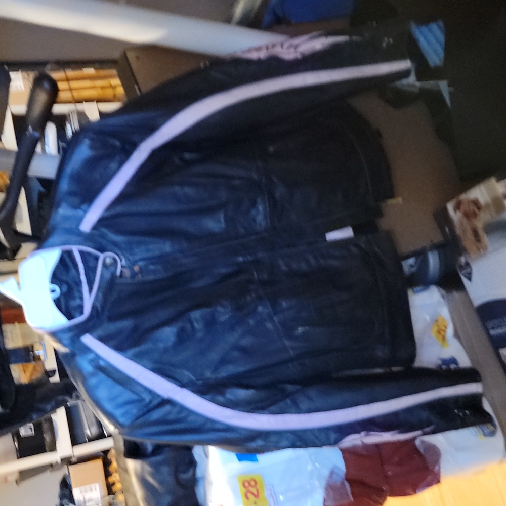 Women's leather riding jacket and matching chaps
